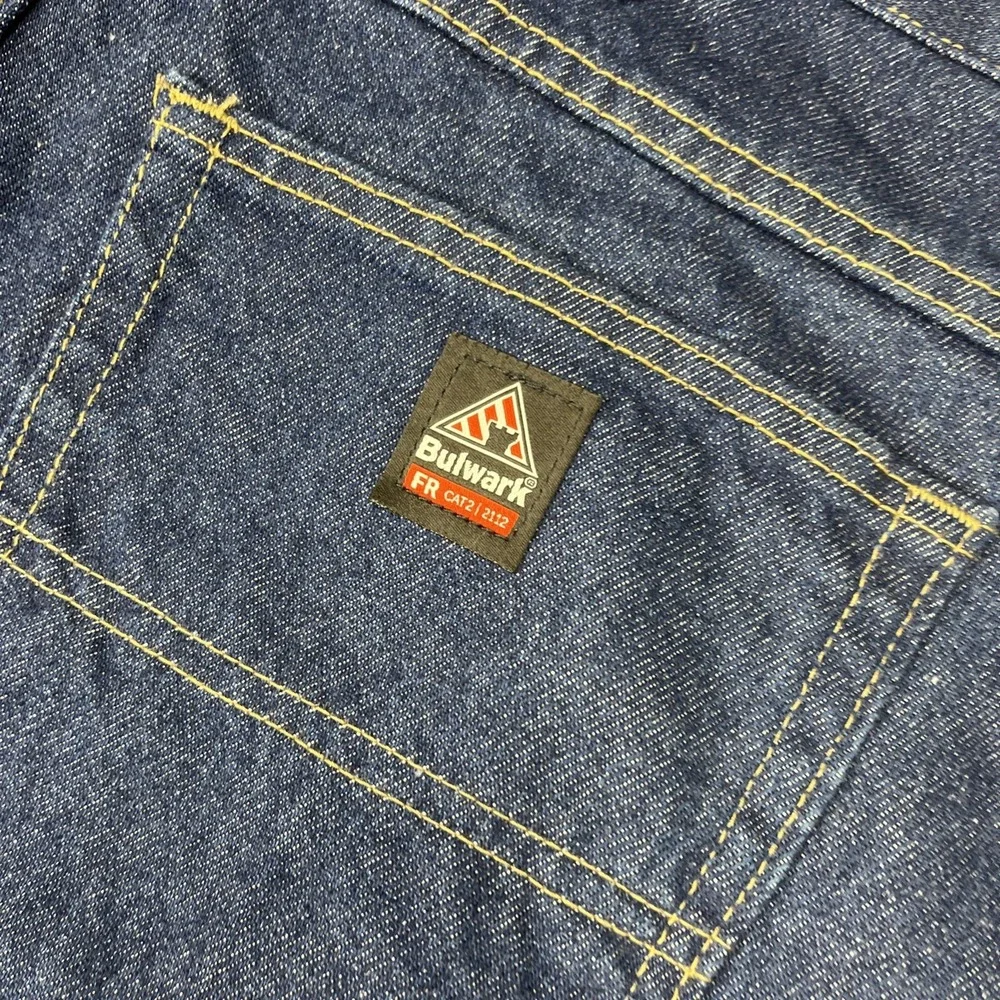 NWT Bulwark FR Flame Resistant Jeans Mens Size 34x34 Blue Straight (Tag 34x37U)